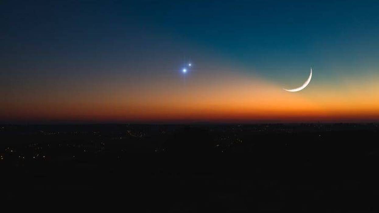 Illustration of two planets in conjunction