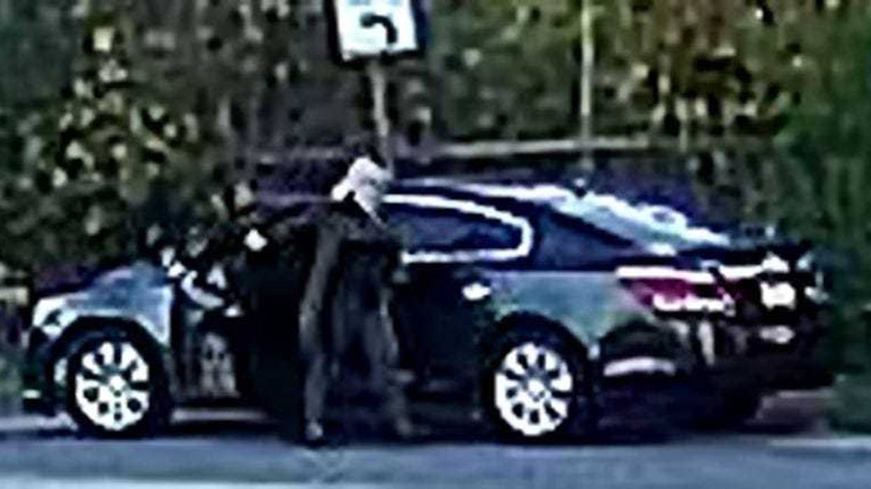 Image from video footage of woman who hung stuffed animals on nooses at Black political candidate's sign.