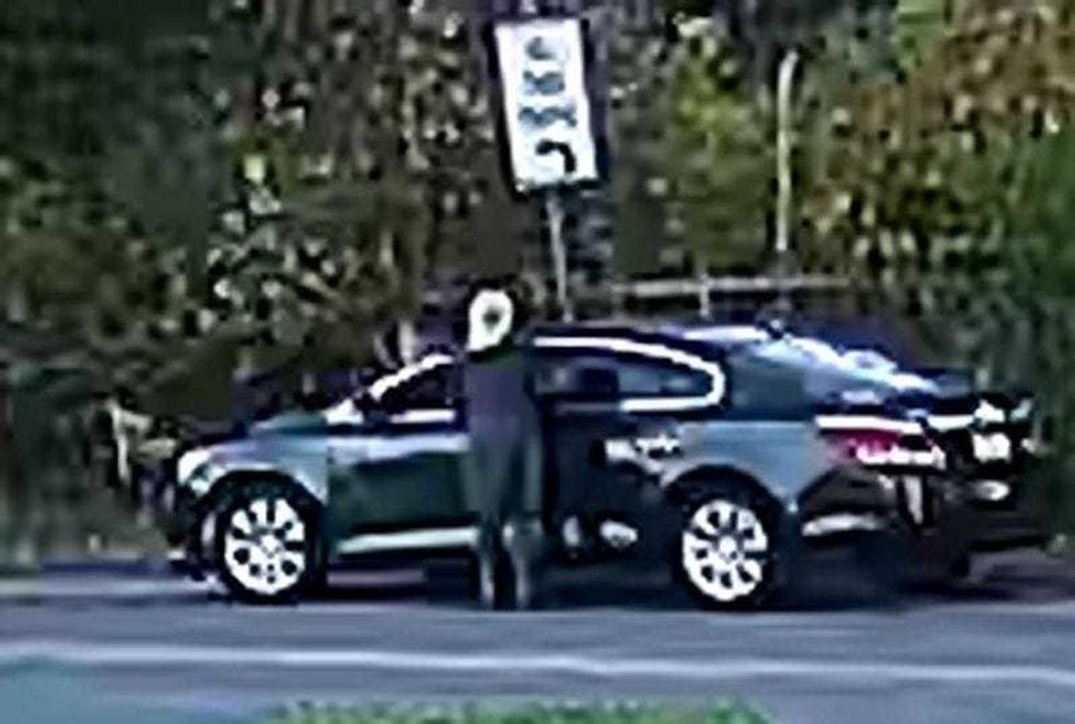 Image from video footage of woman who hung stuffed animals on nooses at Black political candidate