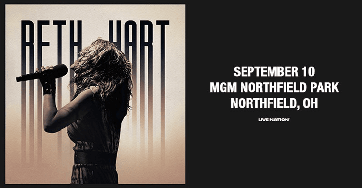 Image of Beth Hart singing with her name behind her