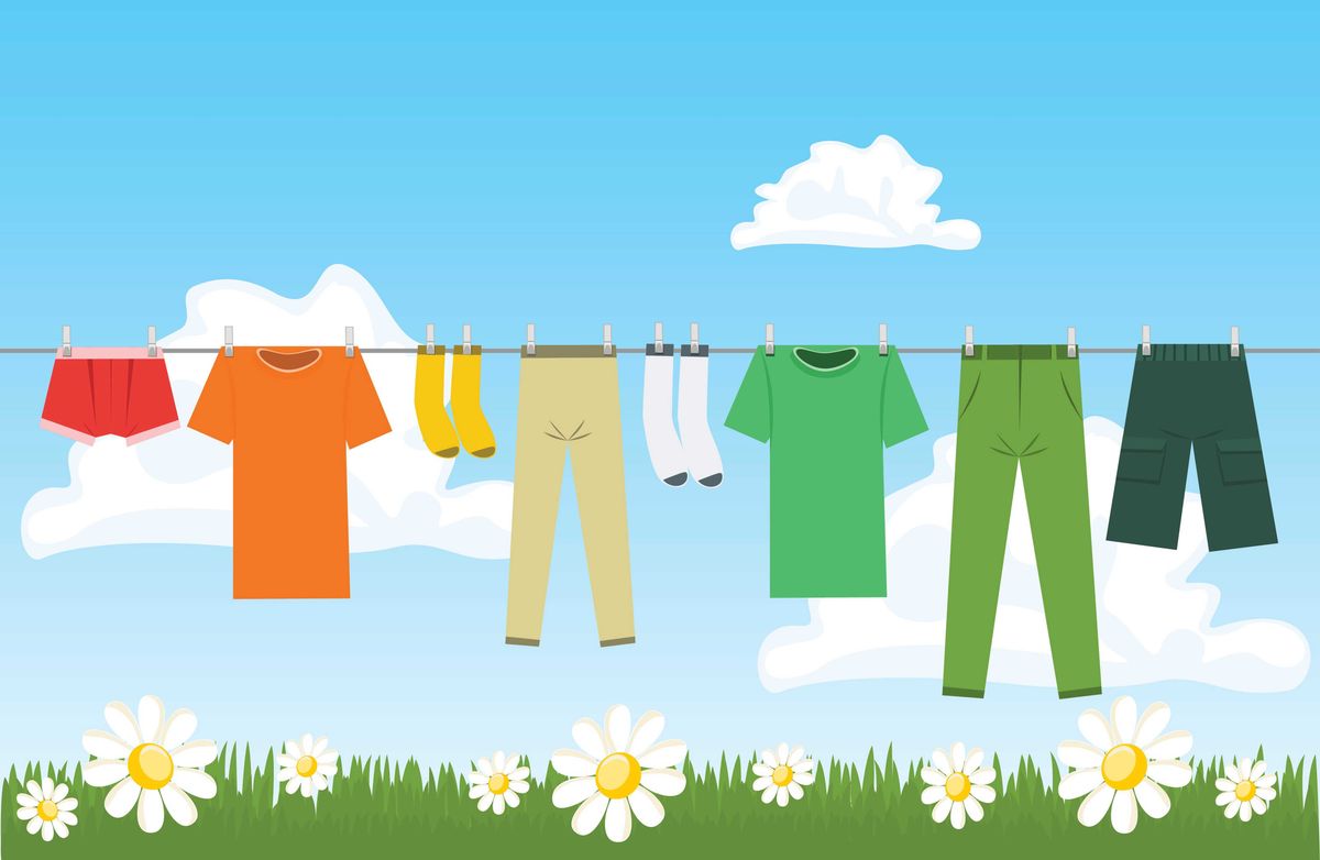 Image of colorful clothes on a clothesline