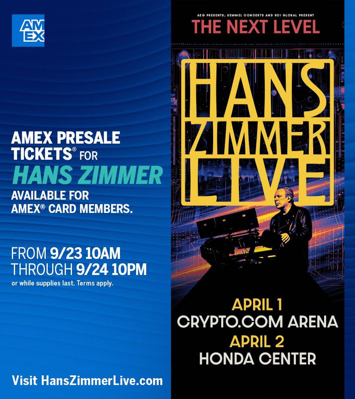Enter for your chance to win tickets to see Hanz Zimmer Live at Honda Center