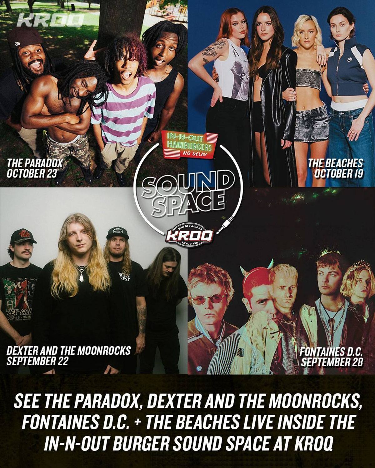 Win tickets to 4 private shows in the In-N-Out Burger Sound Space at KROQ