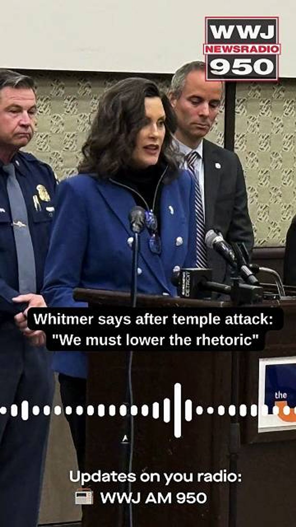 Gov. Whitmer condemns antisemitism, calls for everyone to 'turn down the rhetoric' in wake of Temple Israel attack
