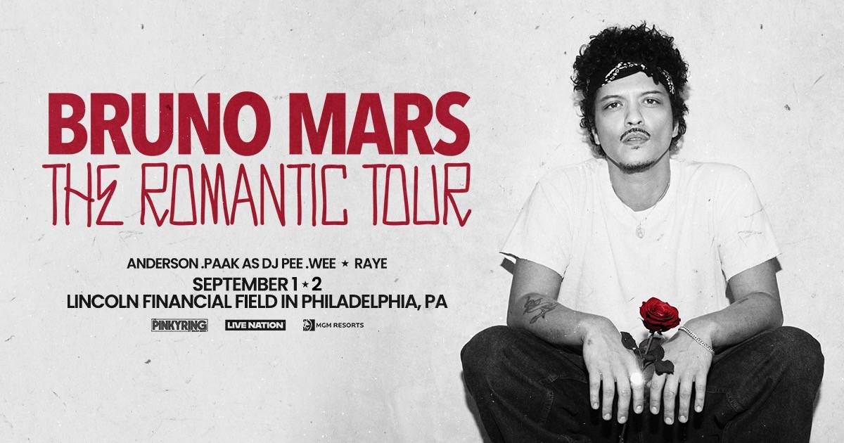 Your chance to win tickets to see Bruno Mars “The Romantic Tour” on September 2nd at Lincoln Financial Field