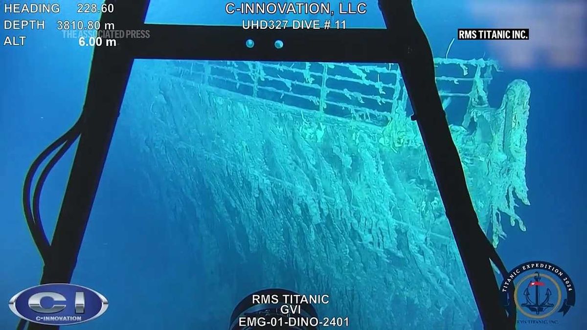 Lost Titanic statue photographed at the bottom of the ocean