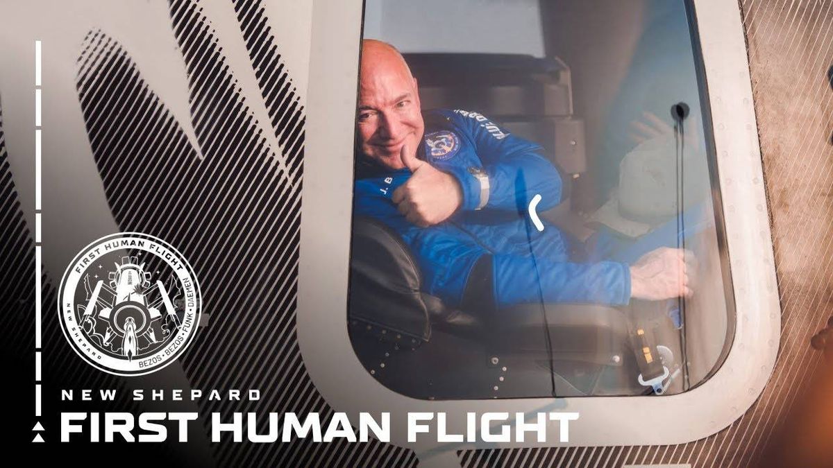 WATCH: Bezos' Blue Origins New Shepard spacecraft first human flight from Texas