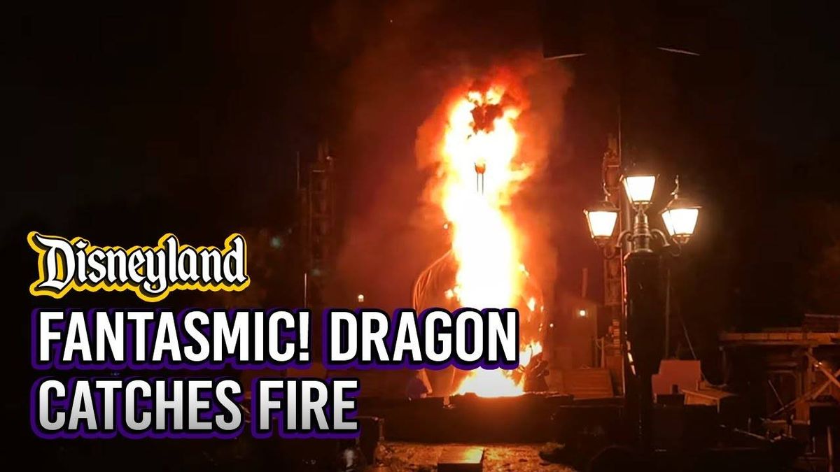 Prop dragon goes up in flames at Disney