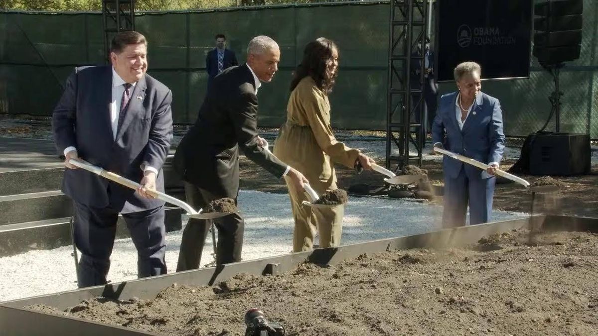 After 5 years, Obamas break ground on Presidential Center