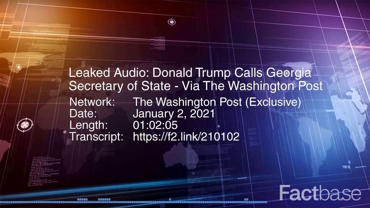 FULL phone call between Trump and Raffensperger