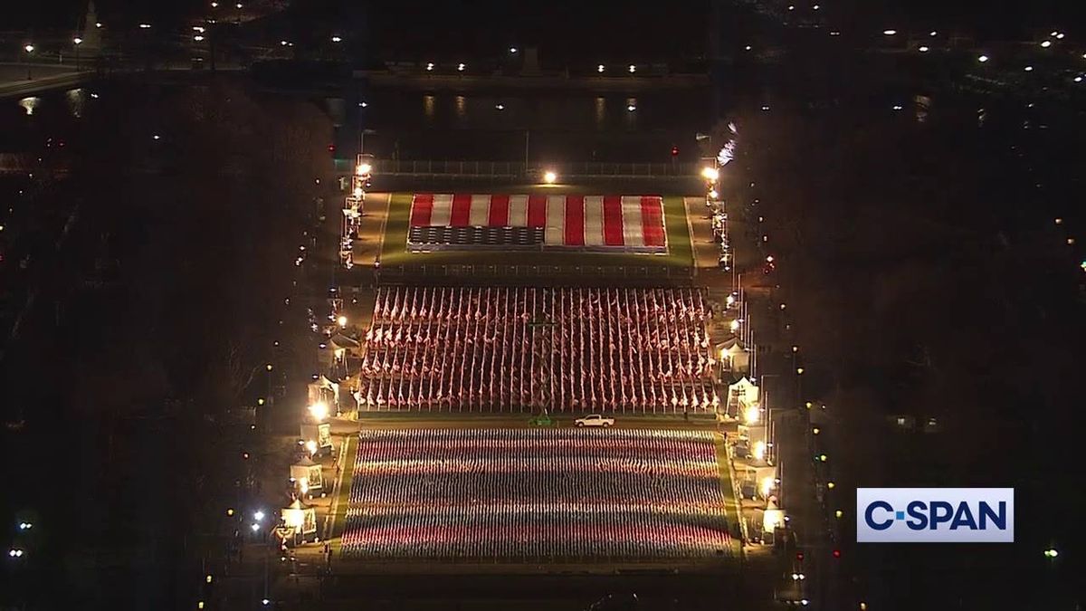VIDEO & PHOTOS: 'Field of Flags' illuminated on the National Mall ahead of inauguration