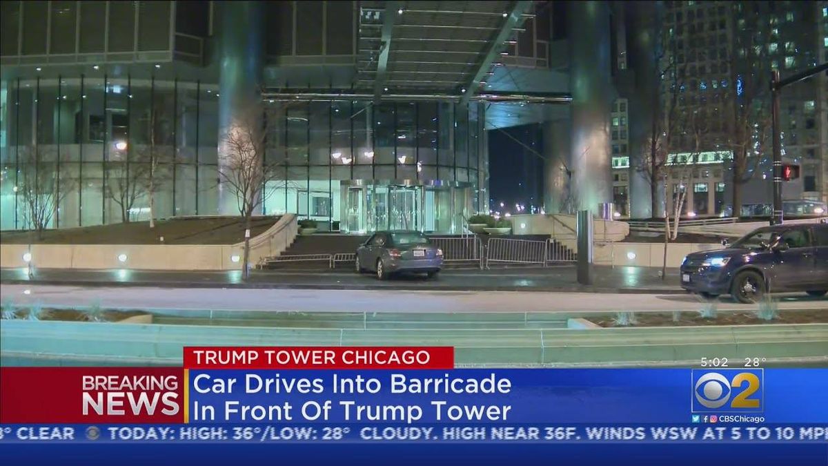 Woman arrested after driving around officers onto sidewalk and slamming into barricade near Chicago's Trump Tower