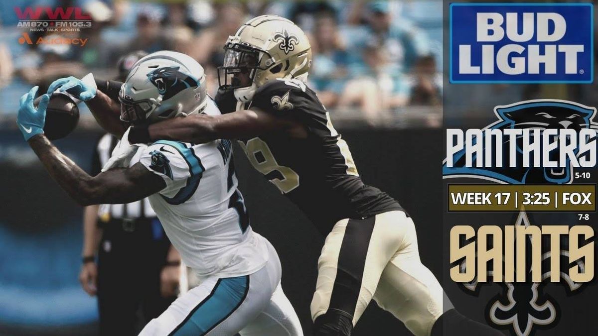 Saints vs Panthers pregame live chat, with Deuce McAllister's ingredients to victory; 1 p.m.