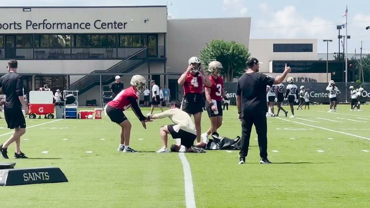 Watch: Saints back on field for OTAs. See highlights from Derek Carr, Spencer Rattler, more