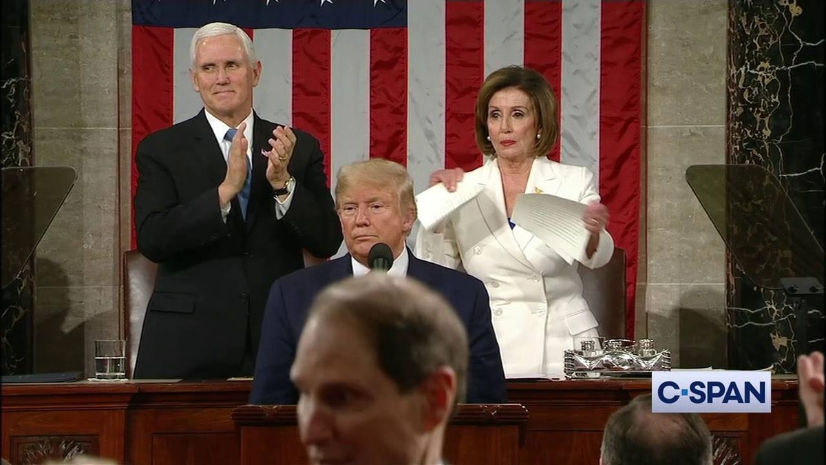 VIDEO: Nancy Pelosi tears apart State of the Union speech just feet from Trump