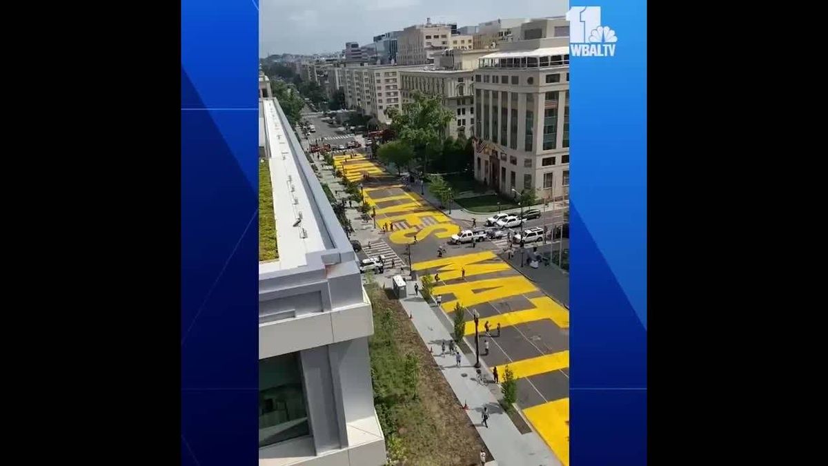 PHOTOS: DC paints 'BLACK LIVES MATTER' in massive letters on street leading to White House