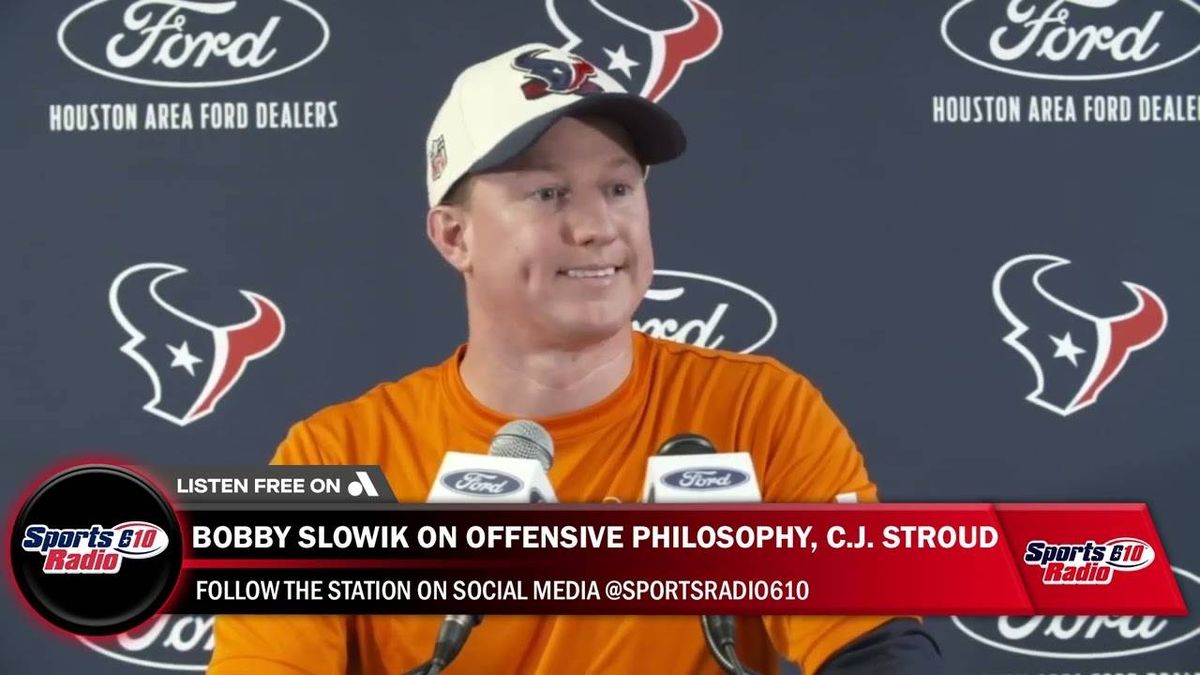 Texans offensive coordinator Bobby Slowik on rookie QB C.J. Stroud, progress at OTAs