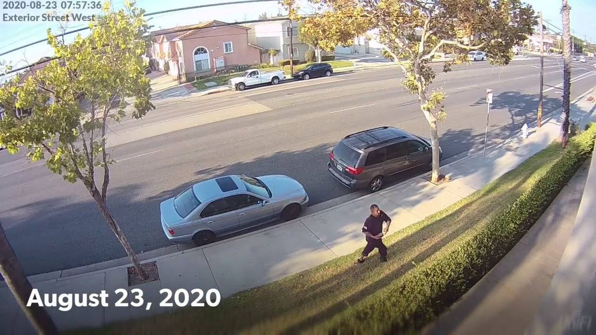 Surveillance video shows suspects in 2 different incidents allegedly shattering Santa Ana church window, door