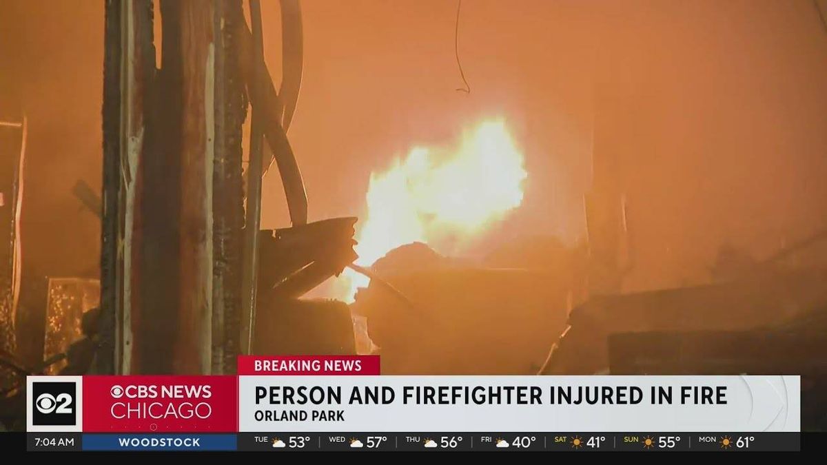 Overnight fire destroys SW suburban home; Firefighter hospitalized