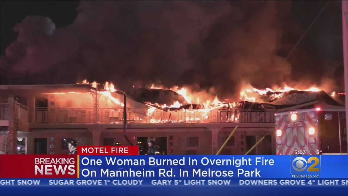 Crews battle blaze at motel near O'Hare; 1 injured
