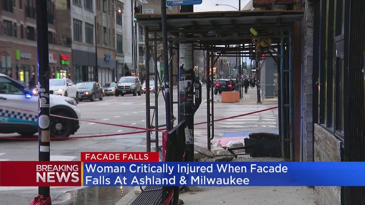 Woman hospitalized after falling debris hits her in Wicker Park