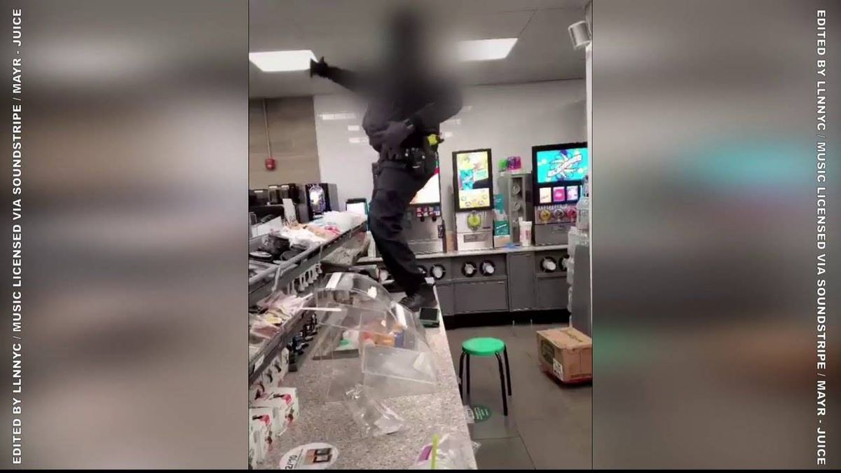 VIDEO: NYPD officer dances on top of Brooklyn 7-Eleven counter for Tik Tok video