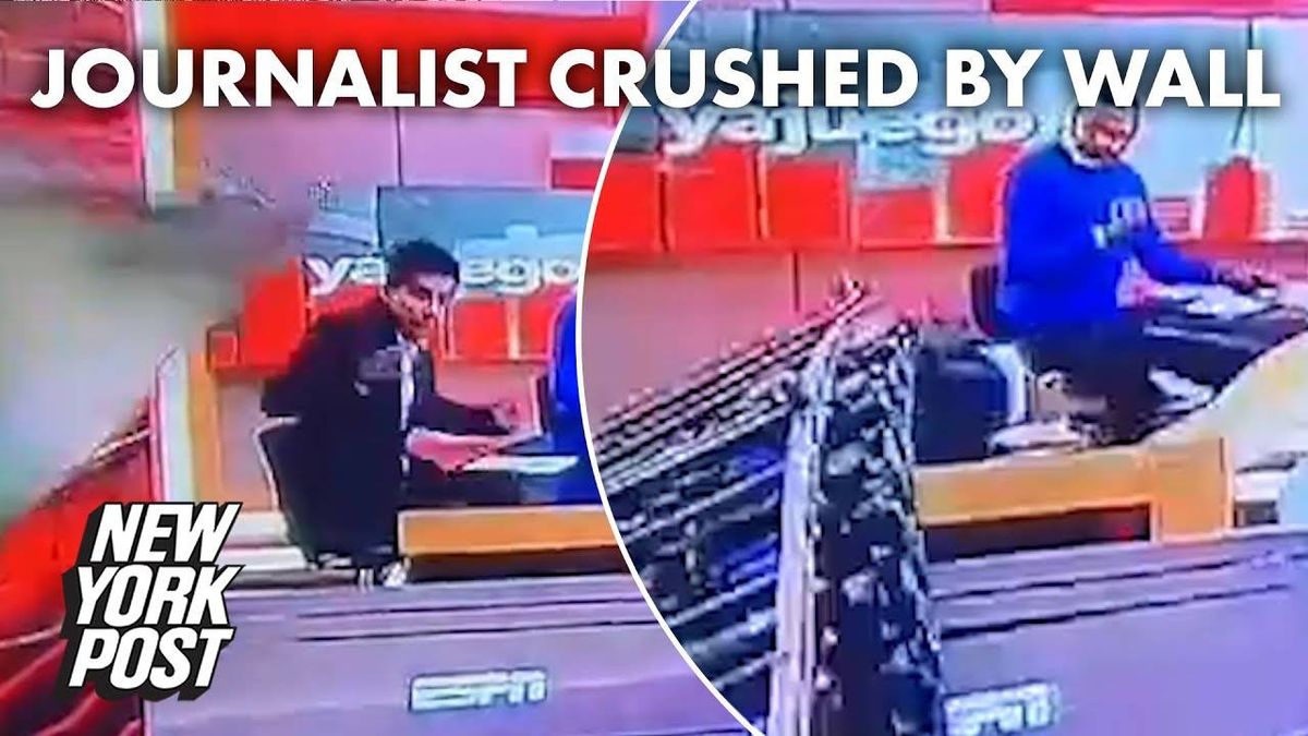 WATCH: Set Collapses & Crushes ESPN Anchor During Live Broadcast