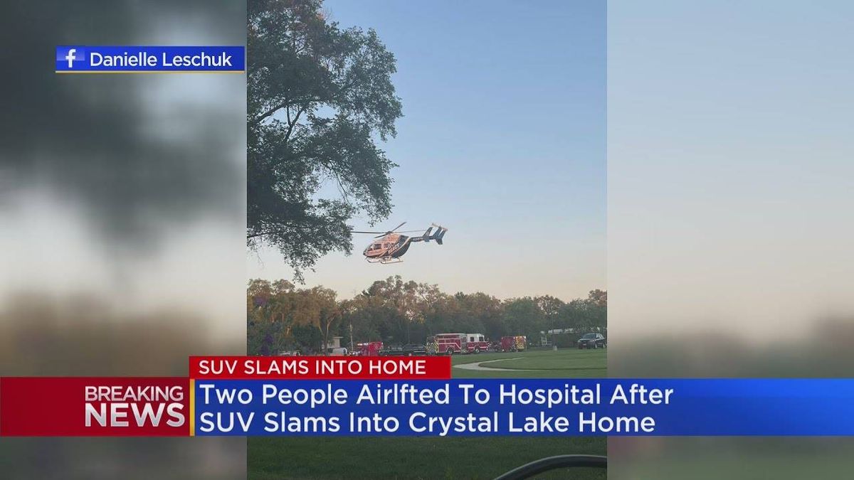 Car plows into Crystal Lake house, critically injury 2: Police