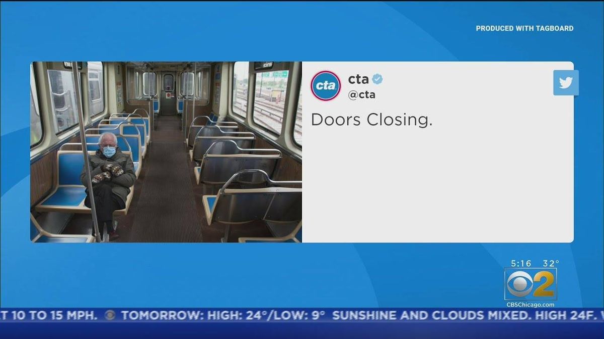 CTA joins in on using image of Sen. Bernie Sanders in mittens as meme