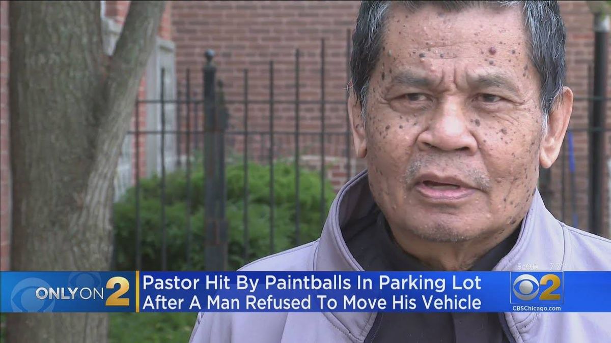 Priest shot twice by paintball gun in church parking lot
