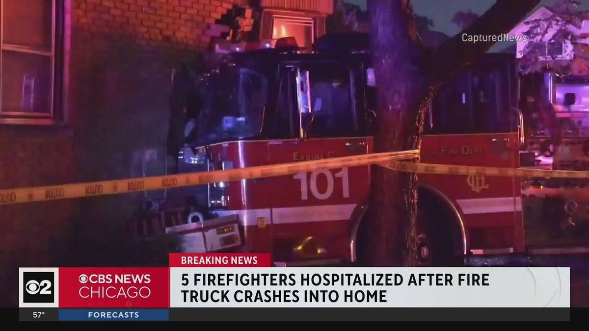 5 firefighters injured after CFD truck crashes into South Side house