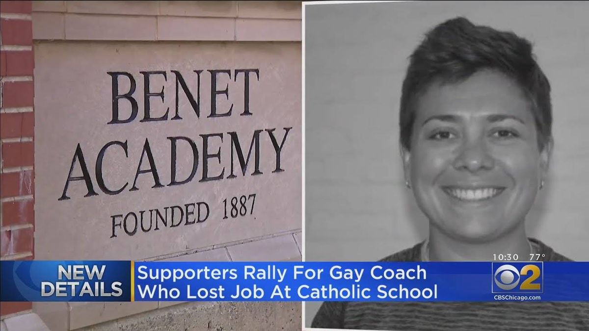 Group of alumni, parents, students protest after Benet Academy allegedly rescinds lacrosse coach's job offer because she is lesbian