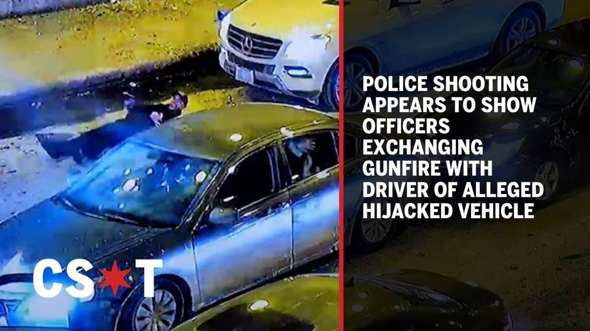 Video shows officers firing into a stolen car on Lower Wacker Drive, bullets smashing through the windshield
