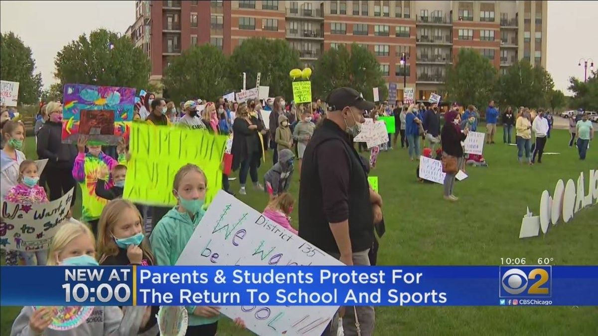 Rallies To Put Pressure On Governor Pritzker To Resume In-Person School, Sports Continue
