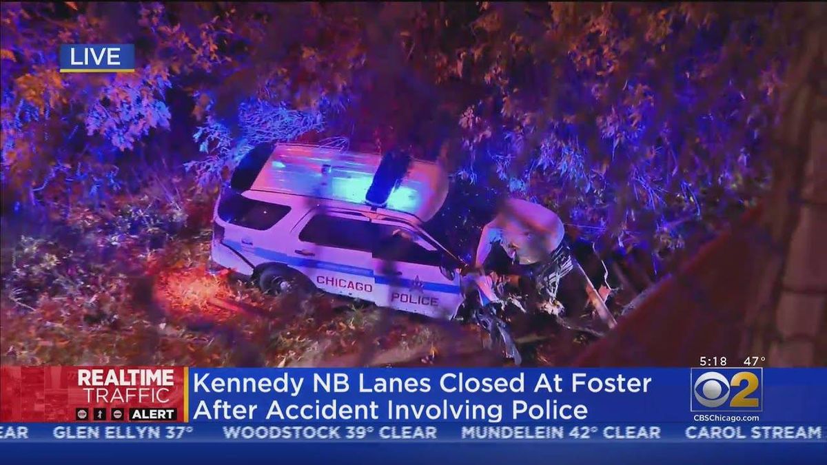 Outbound Kennedy Expressway reopens after CPD officer involved in crash near O'Hare