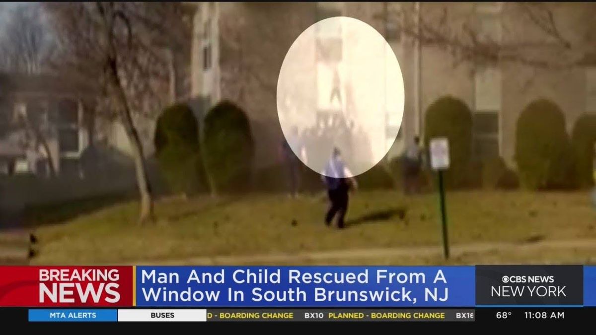 VIDEO: Dad throws baby from 2nd floor window of burning building in NJ