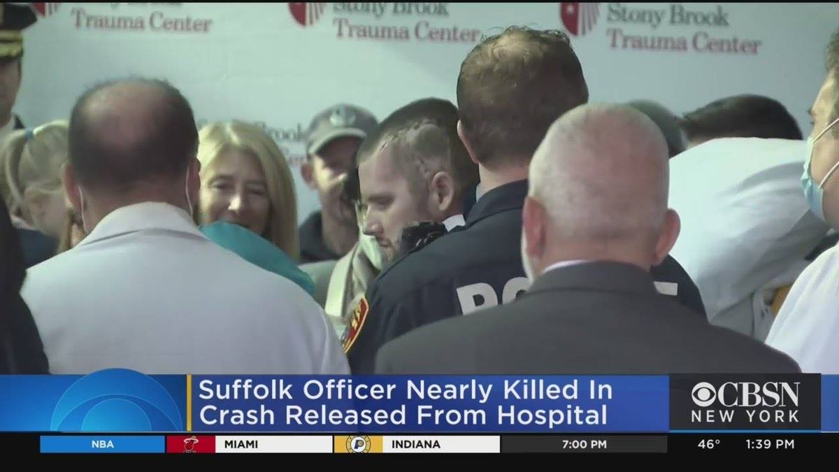LI police officer released from hospital a month after suspected drunk driver left him in critical condition