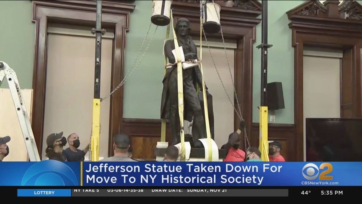 De Blasio ready to 'move on' as Thomas Jefferson statue officially gone from City Hall
