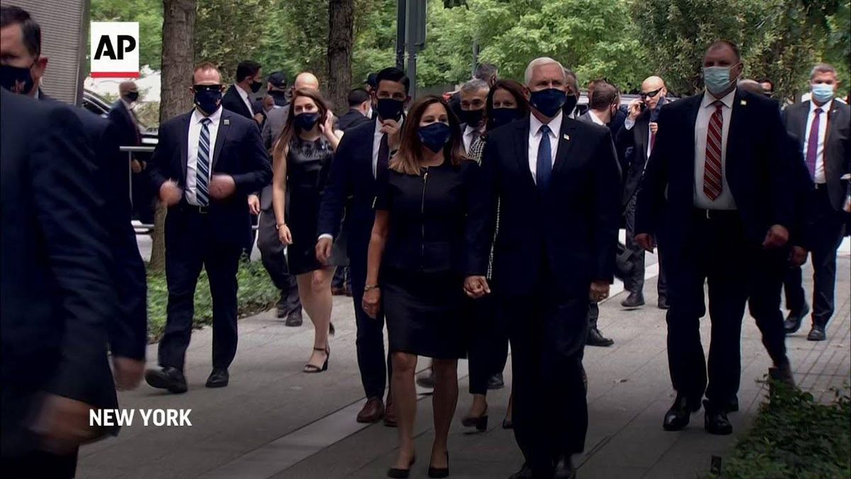 PHOTO: Biden, Pence greet with elbow bump at 9/11 Memorial ceremony
