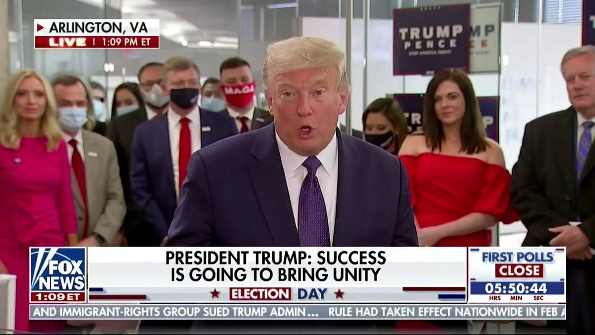WATCH: Trump says, 'I'm not thinking about a concession speech or acceptance speech yet'