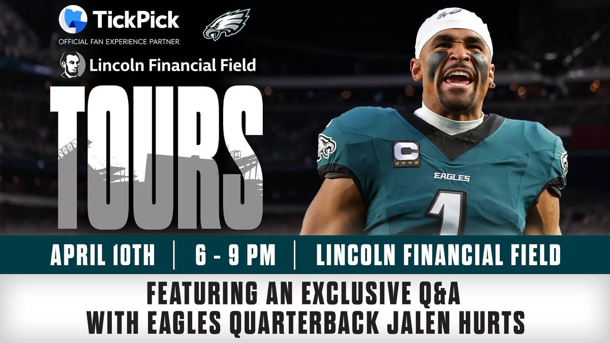 A chance to win tickets to TickPick VIP Stadium Tour with Jalen Hurts April 10th at Lincoln Financial Field