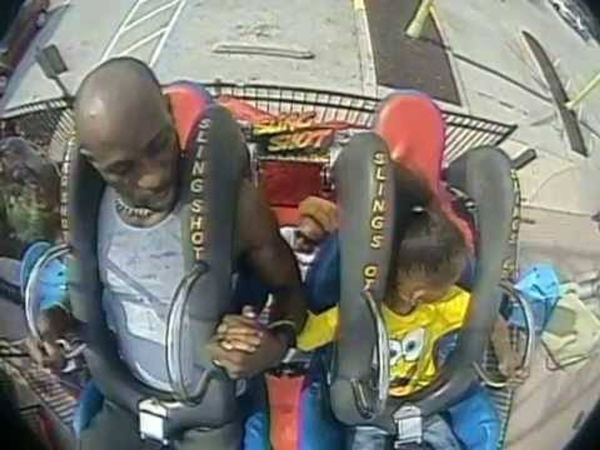 WATCH: Old Video Shows DMX Riding  the Slingshot Ride with his Daughter