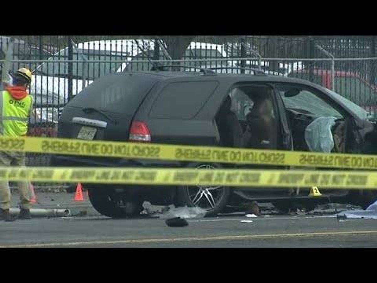 2 killed, 3 hurt when vehicle struck by speeding stolen car in Newark: officials