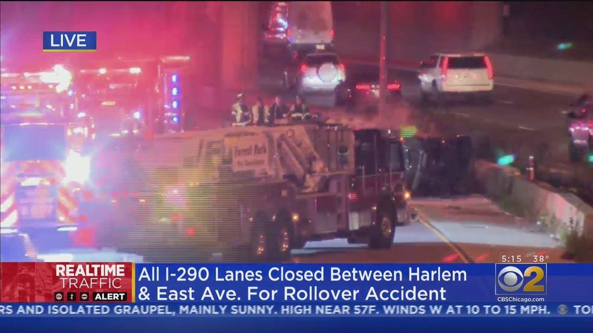 Person dead, child seriously injured in crash on inbound Eisenhower at Harlem; all lanes shut down