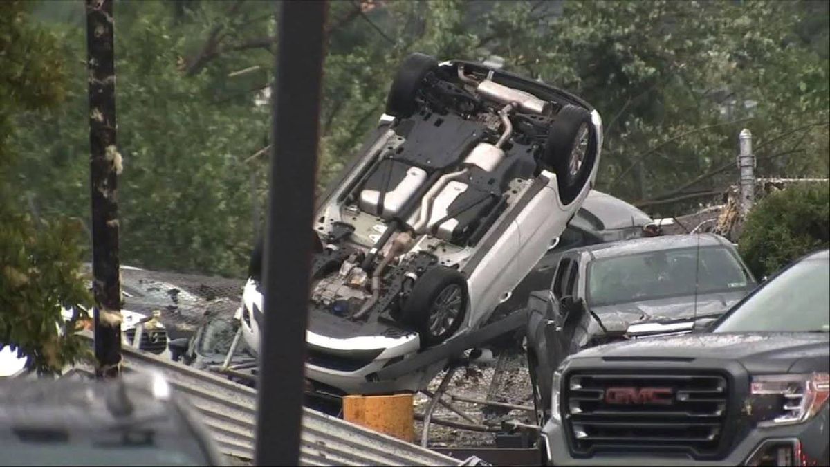 PHOTOS: Tornado decimates Pa. car dealership as severe storms move through NJ