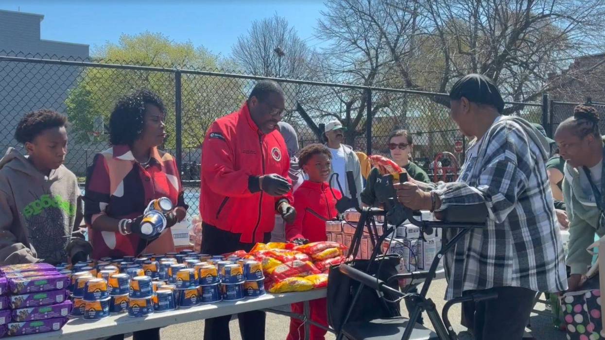 Philly officials host food giveaway in Grays Ferry after fatal parking garage collapse