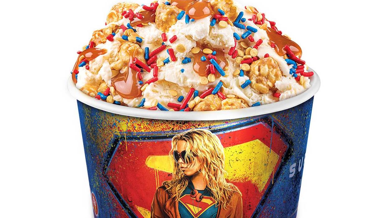 Supergirl lands at Cold Stone at the Basketball Hall of Fame