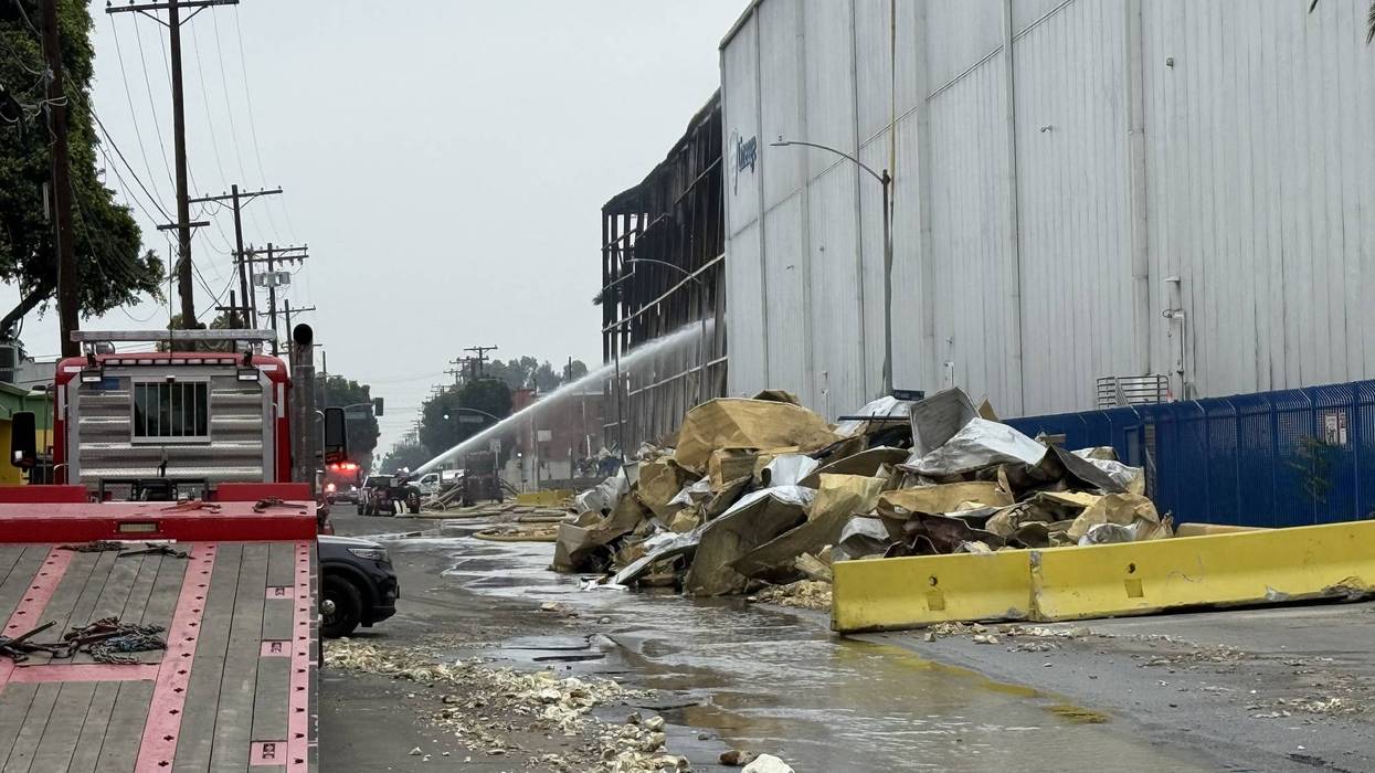 Firefighters hope to finally knock down fire in Boyle Heights warehouse