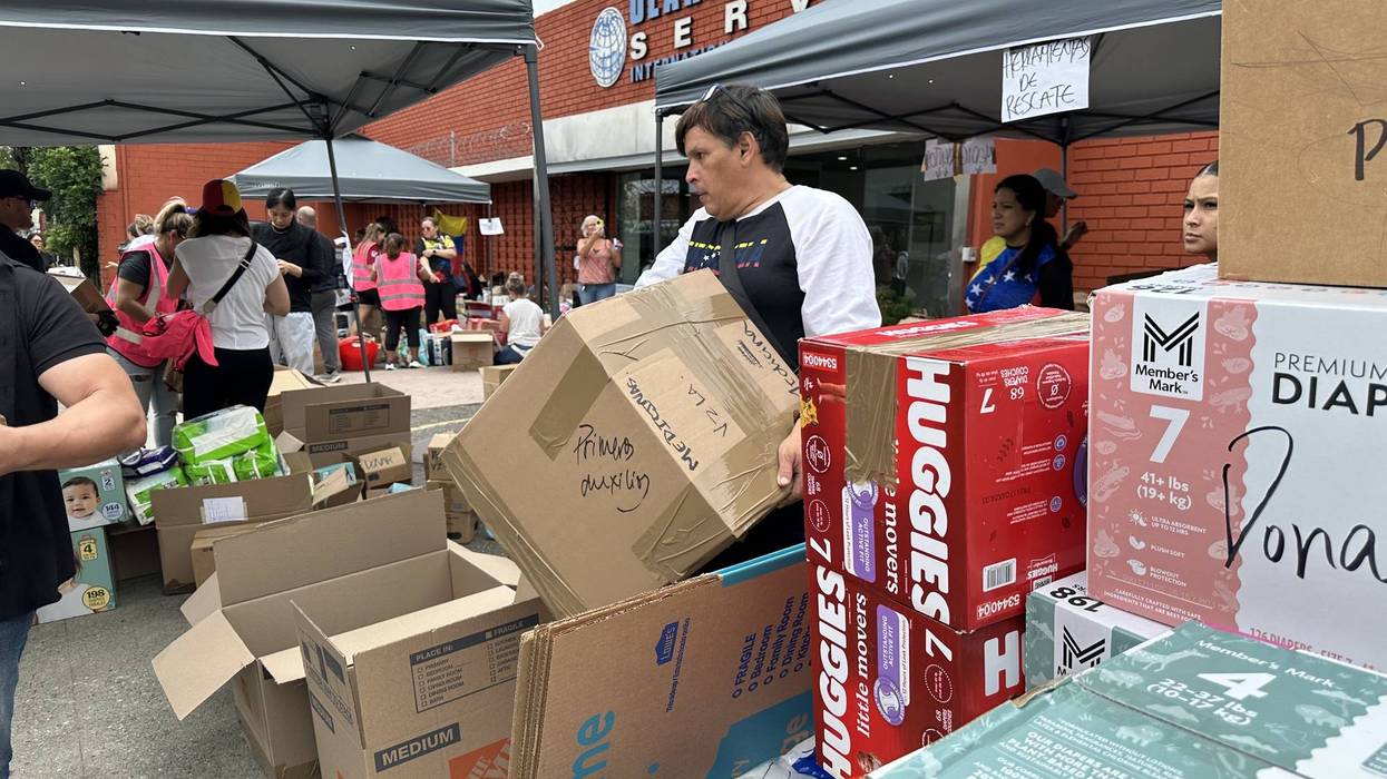 Olarte Transportation packing donations for Venezuela