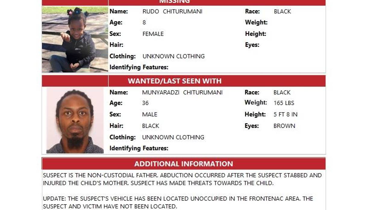 Amber Alert cancelled, girl found, suspect still on run